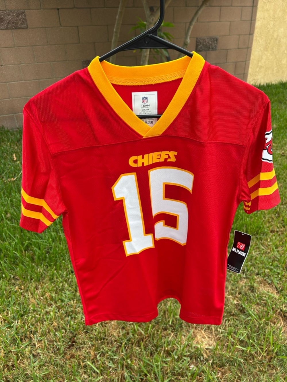 Kansas City Chiefs Kids Red & Yellow #15 Mahomes Jersey